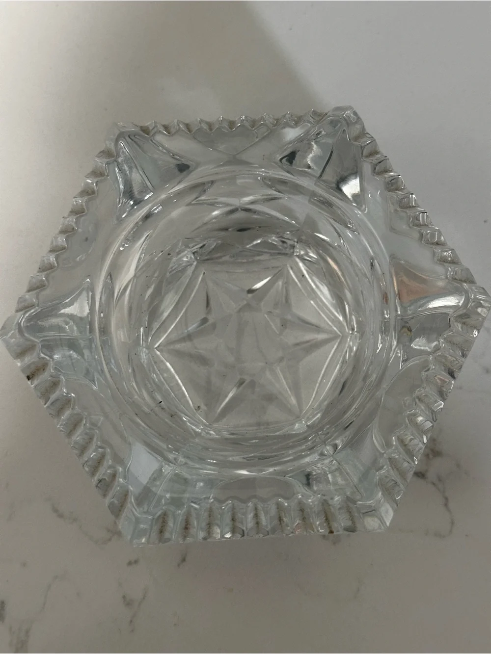Vintage CRISTAL D’ARQUES 24% LEAD CRYSTAL HEXAGONAL VOTIVE CANDLE HOLDER FRANCE